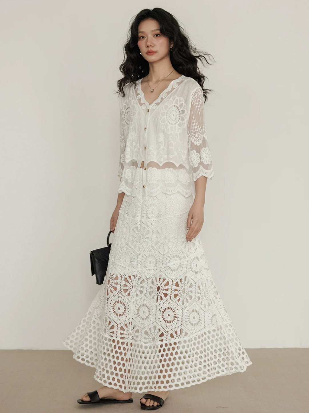 Crochet Panel Lace Skirt
