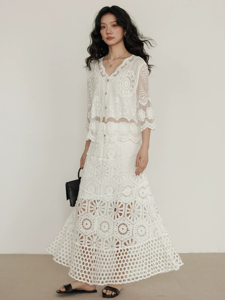 Crochet Panel Lace Skirt