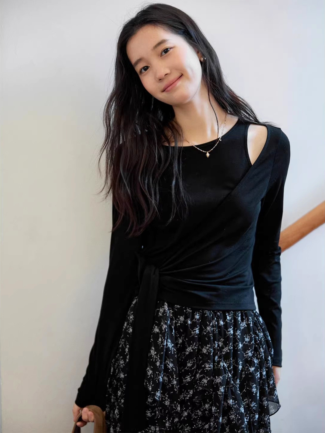 Asymmetry Draped Cut Top