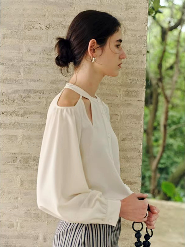 Cutout Shoulder Blouse