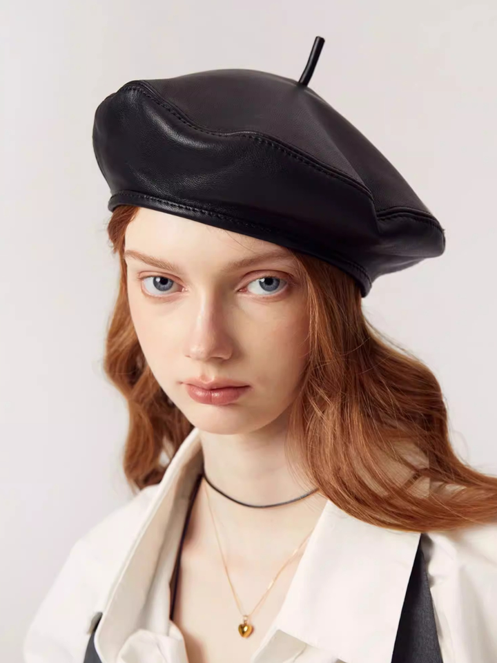 Classic Lamb Leather Beret