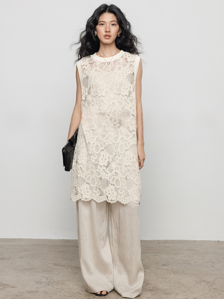 Floral Lace Layered Dress