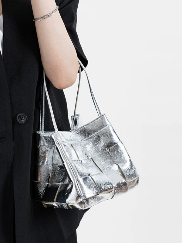 3way metallic Weave Mini Bag