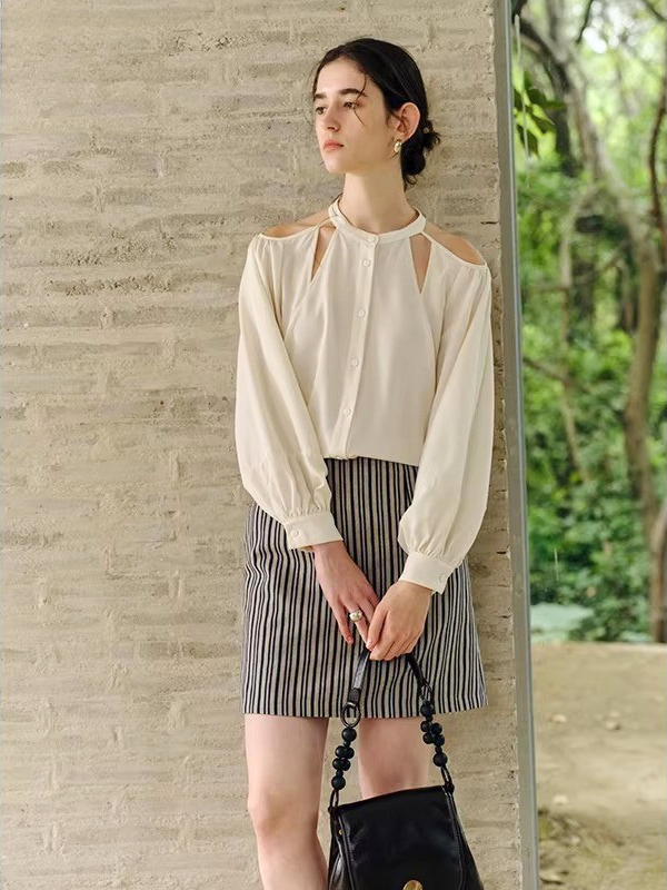 Cutout Shoulder Blouse