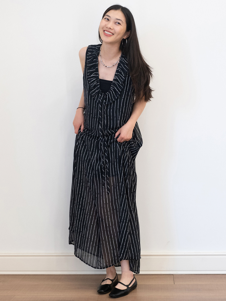 Sheer Ruffle Maxi Dress