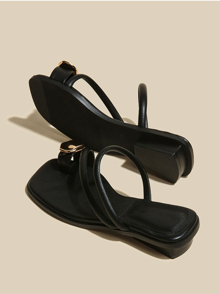 Molten Gold Flat Sandals