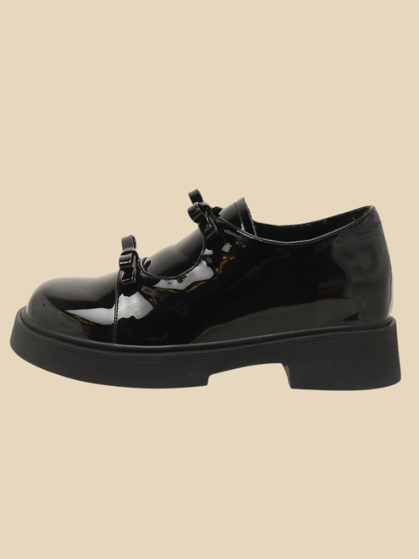 Ribbon Double Strap Platform Shoes