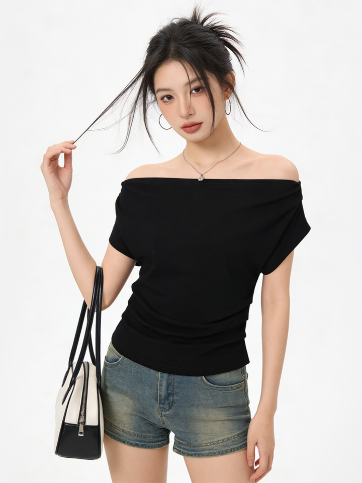 Drape Boat Neck Top