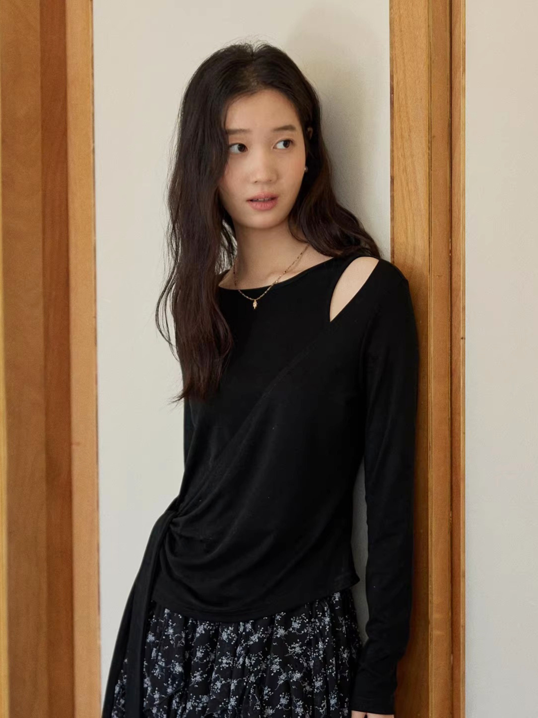 Asymmetry Draped Cut Top