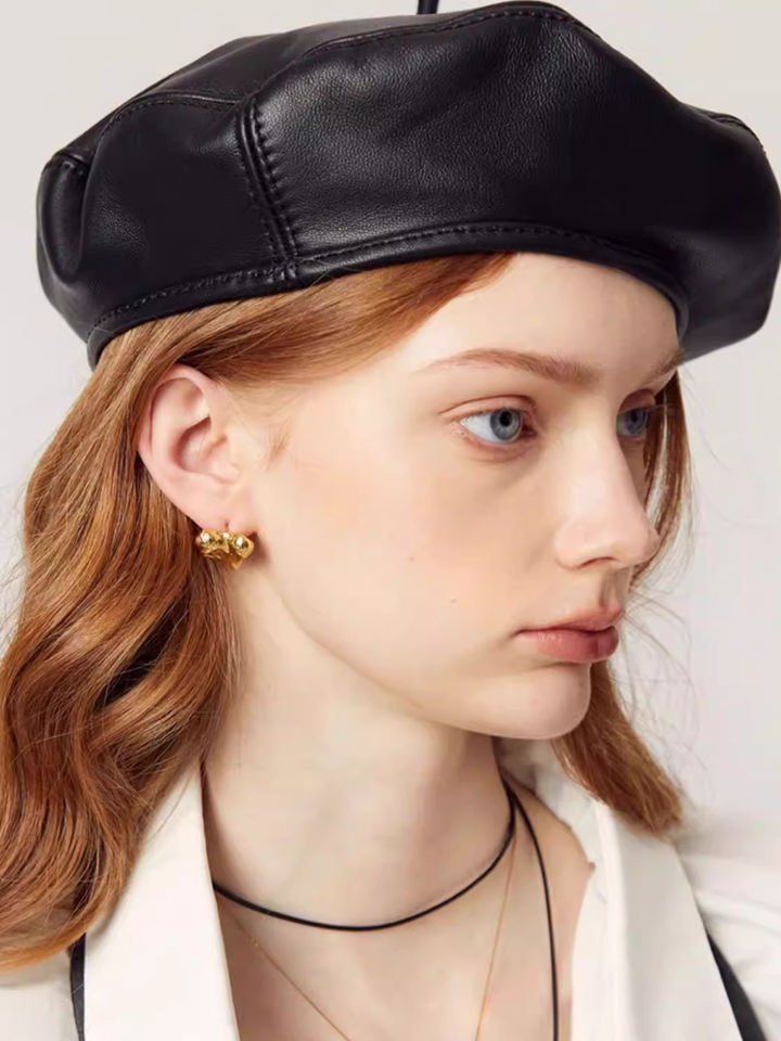 Classic Lamb Leather Beret