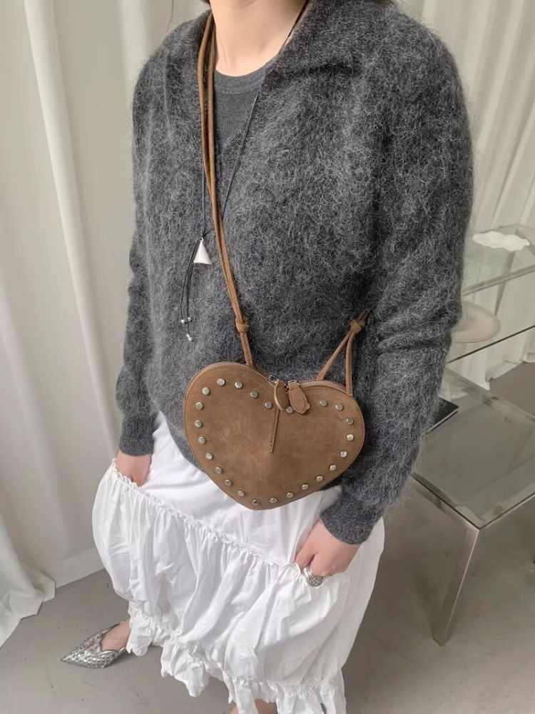 Studded Heart Mini Bag