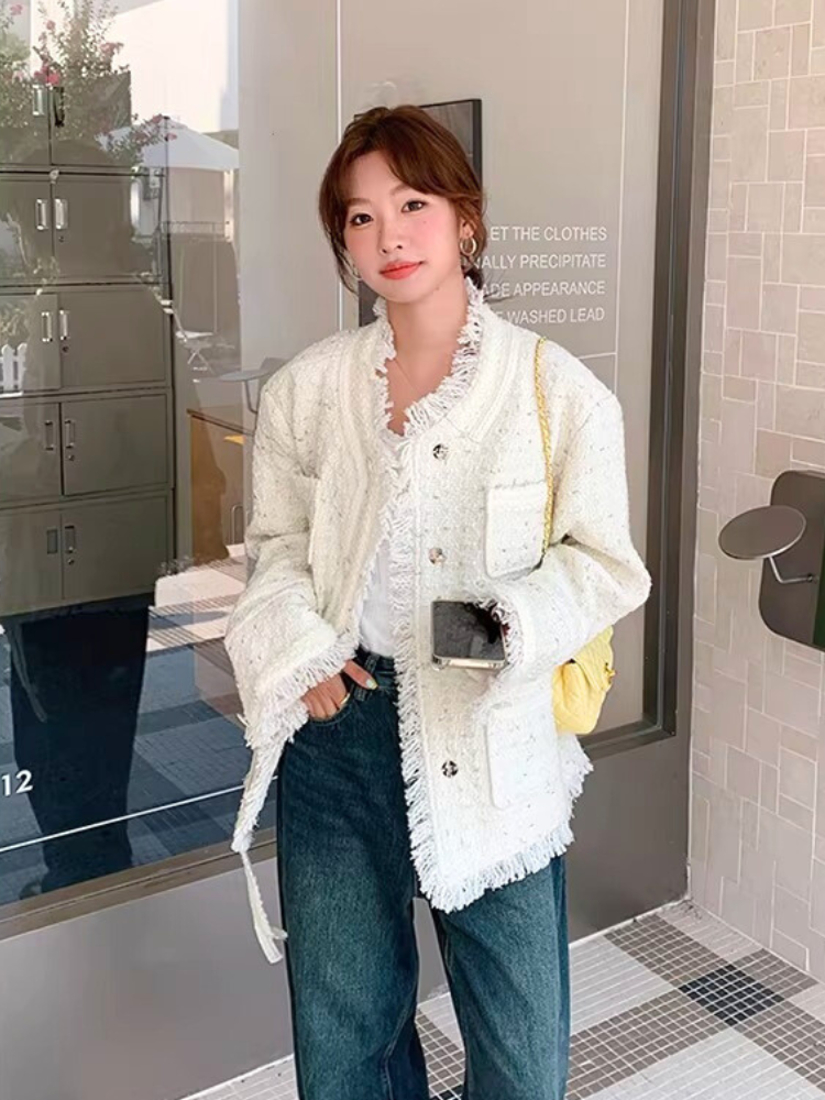 Soft Fringe Tweed Jacket