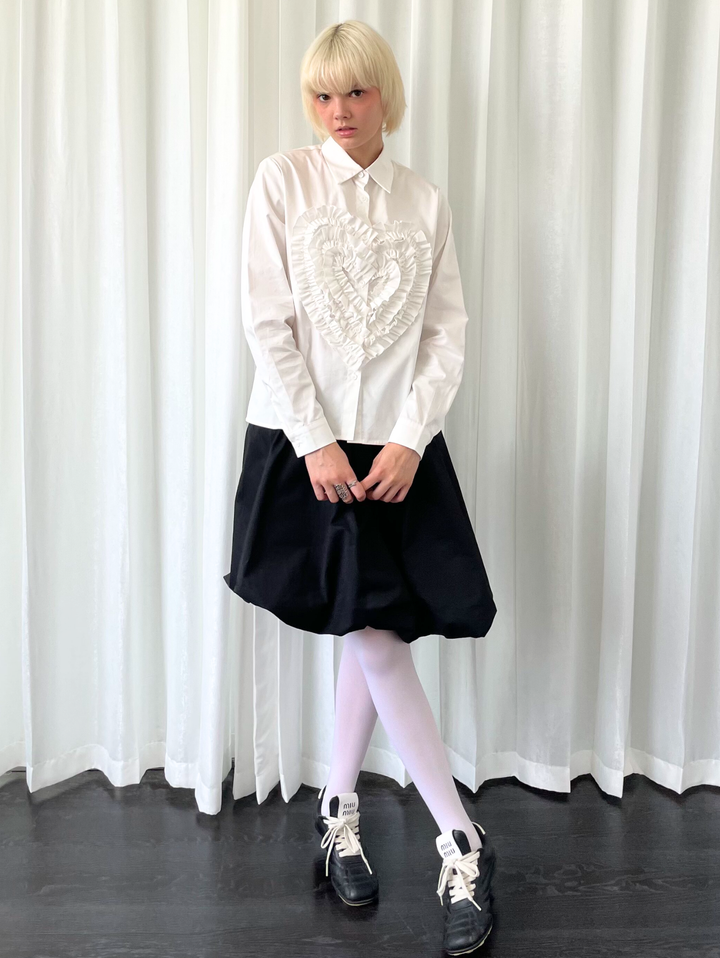 【Loose Smell】Heart Frill Shirt