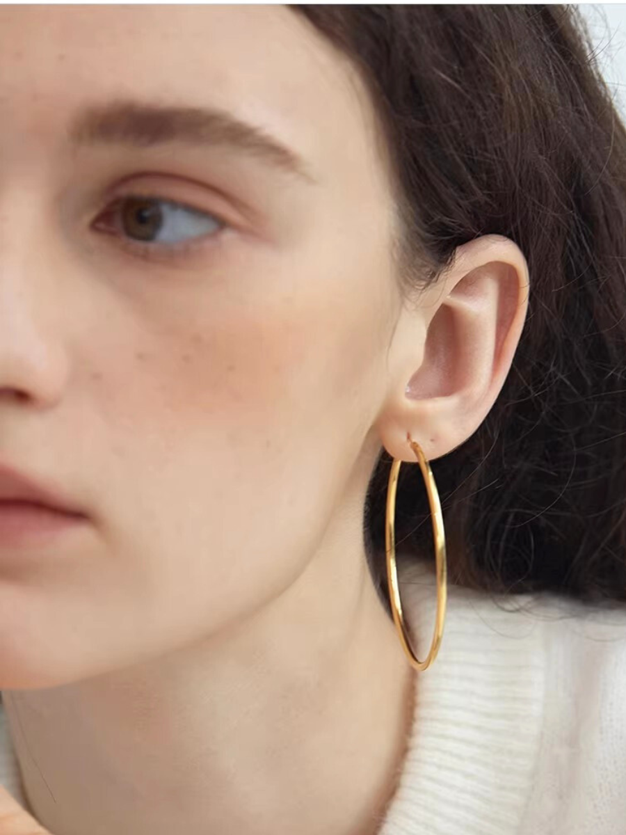 【EGO ACC】Minimal Gold Hoop Earrings