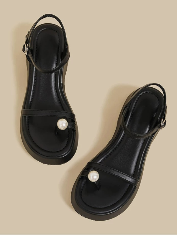 Pearl Accent Platform Sandals