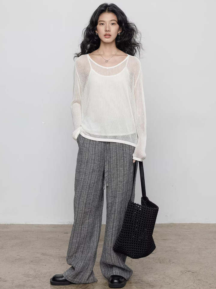 〈Pre order〉Back Cross Sheer Knit Set