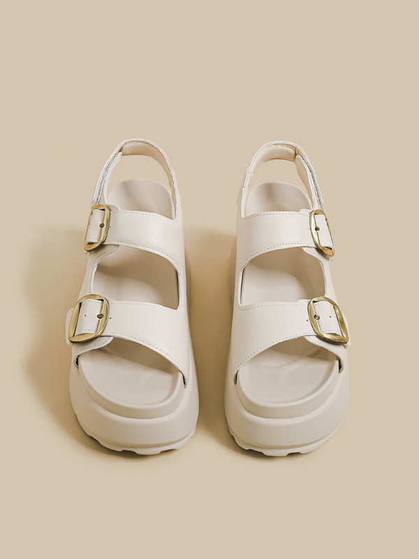 Double Buckle Platform Sandals