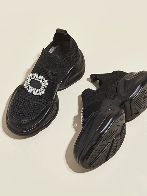 Ornament Buckle Slip-on Sneakers