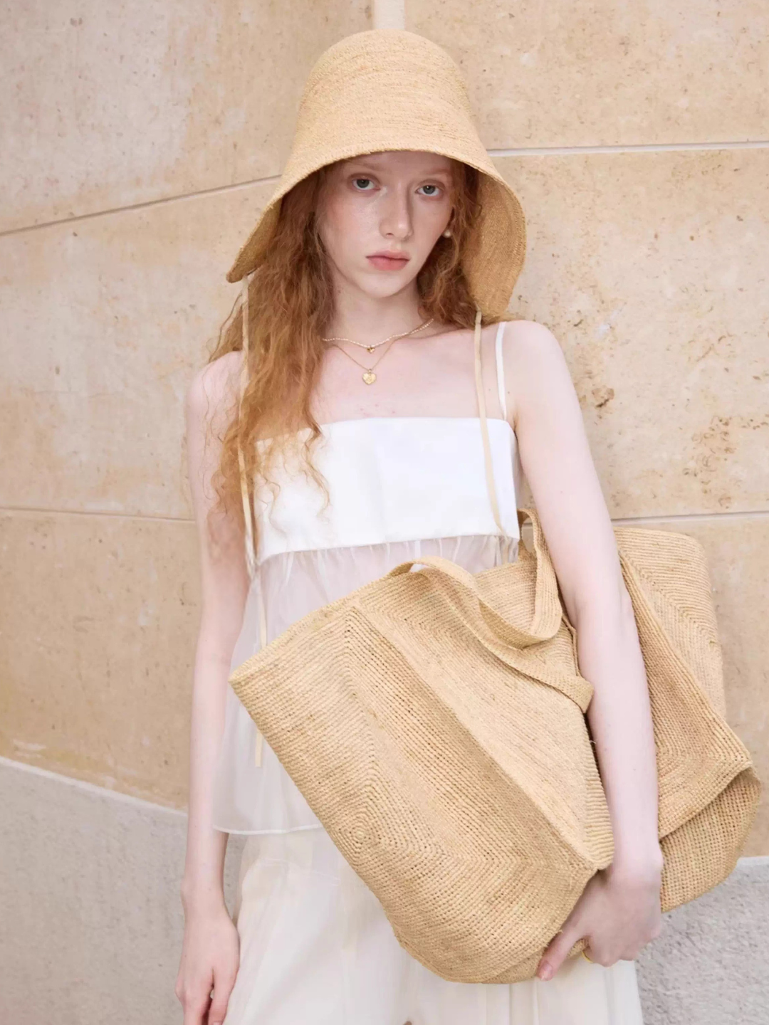 Natural Straw Ribbon Hat