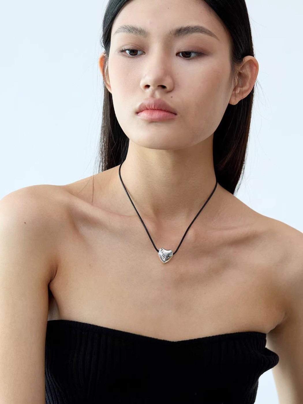 【EGO ACC】Heart Pendant Cord Necklace