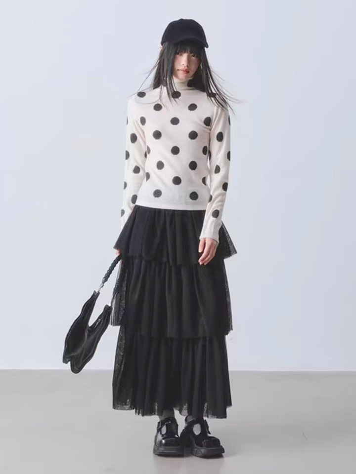Sheer Mesh Tiered Skirt