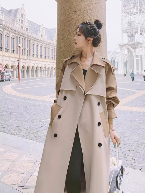 Bi-Color Structured Trench Coat