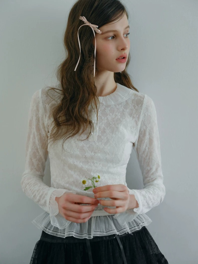 Textured Jacquard Knit Top