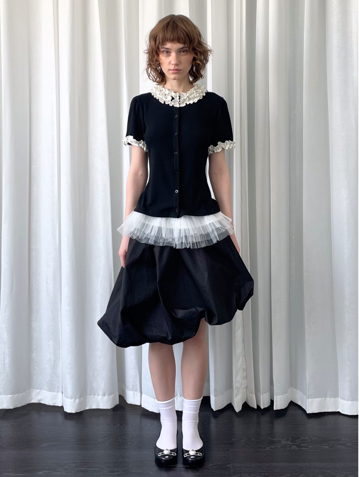 〈Pre Order〉【Loose Smell】Dot Frill Rib Top