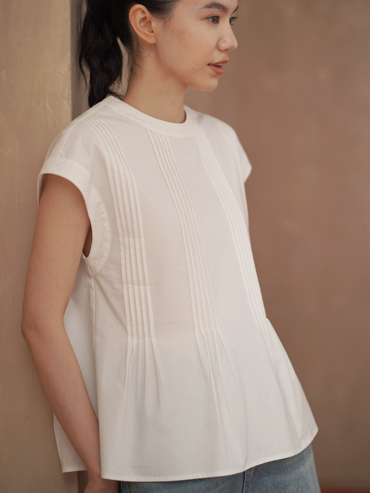 Pintuck Peplum Blouse