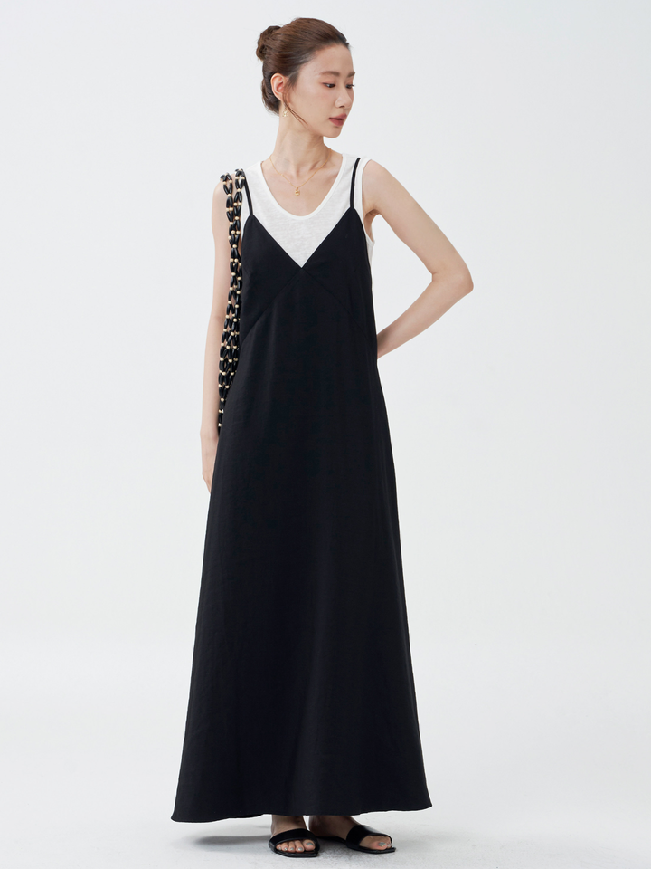 Open Back Cami Dress & Tank Top Set