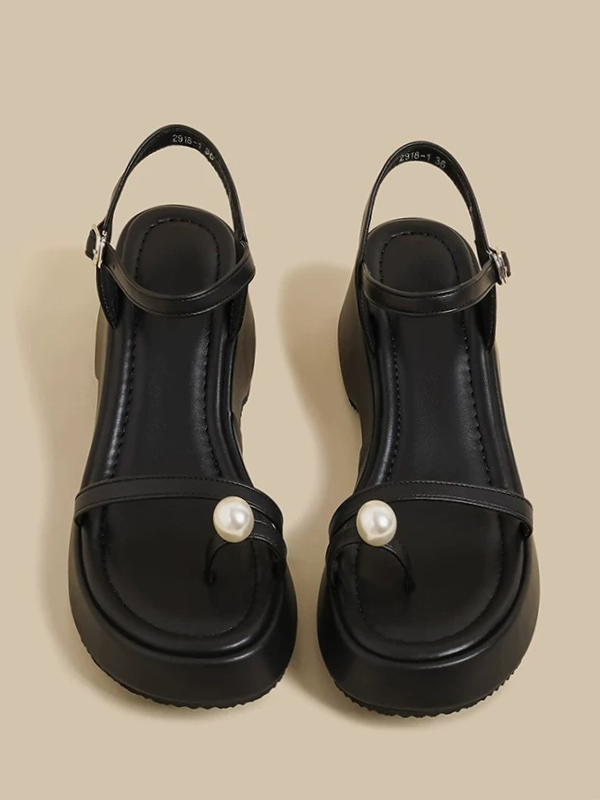 Pearl Accent Platform Sandals