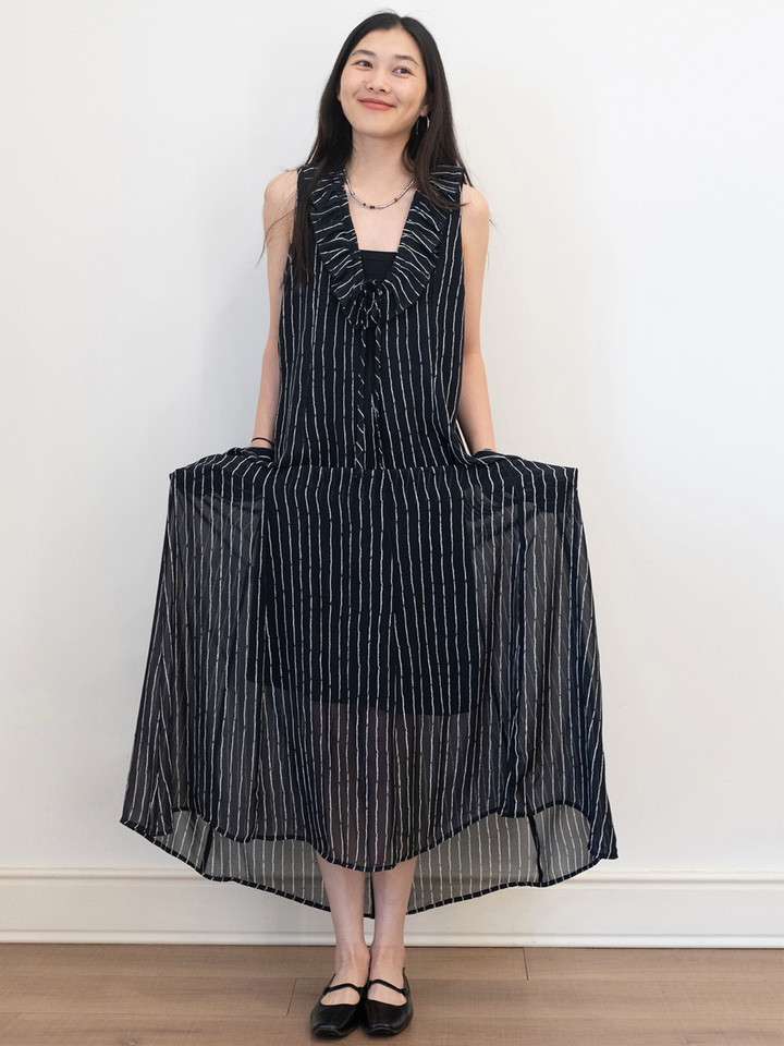 Sheer Ruffle Maxi Dress