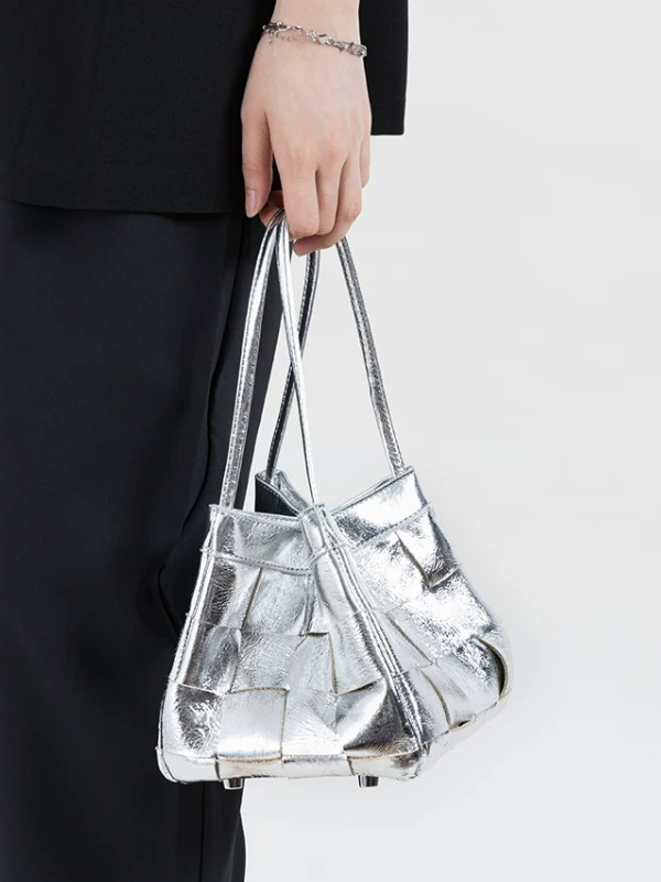 3way metallic Weave Mini Bag