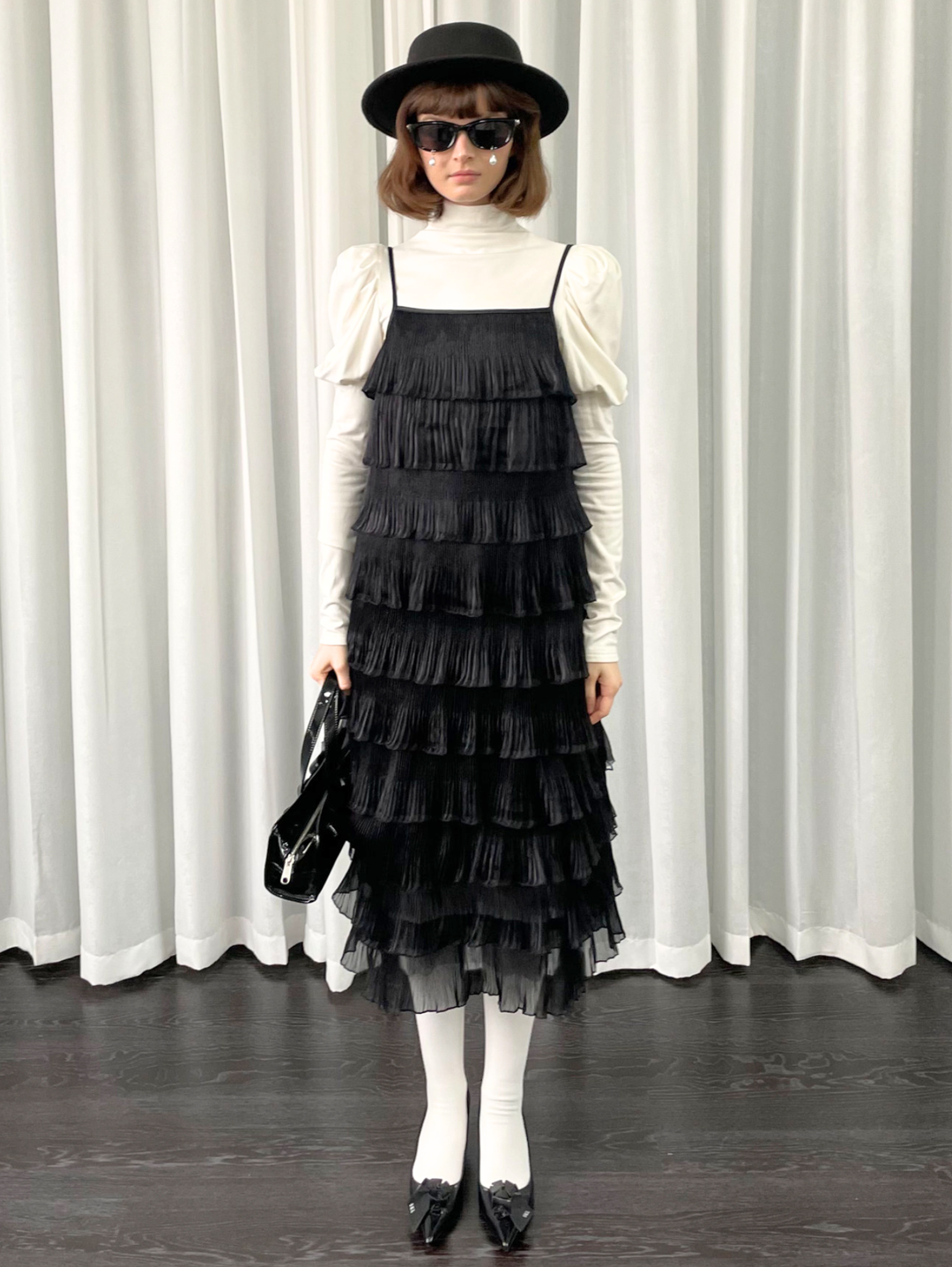 【Loose Smell】Layered Pleated Frill Dress