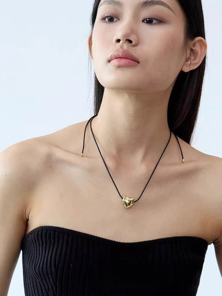 【EGO ACC】Heart Pendant Cord Necklace