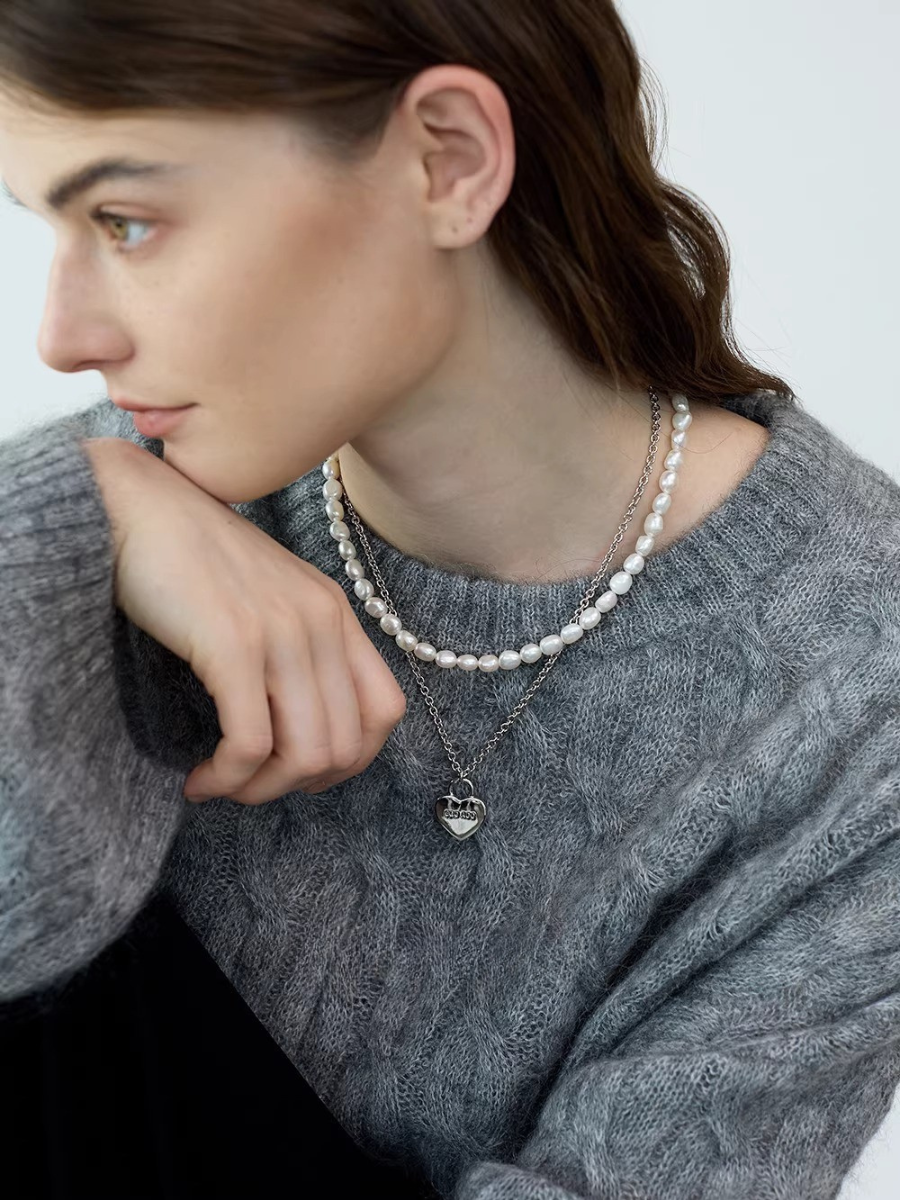 【EGO ACC】Polished Heart Chain Necklace