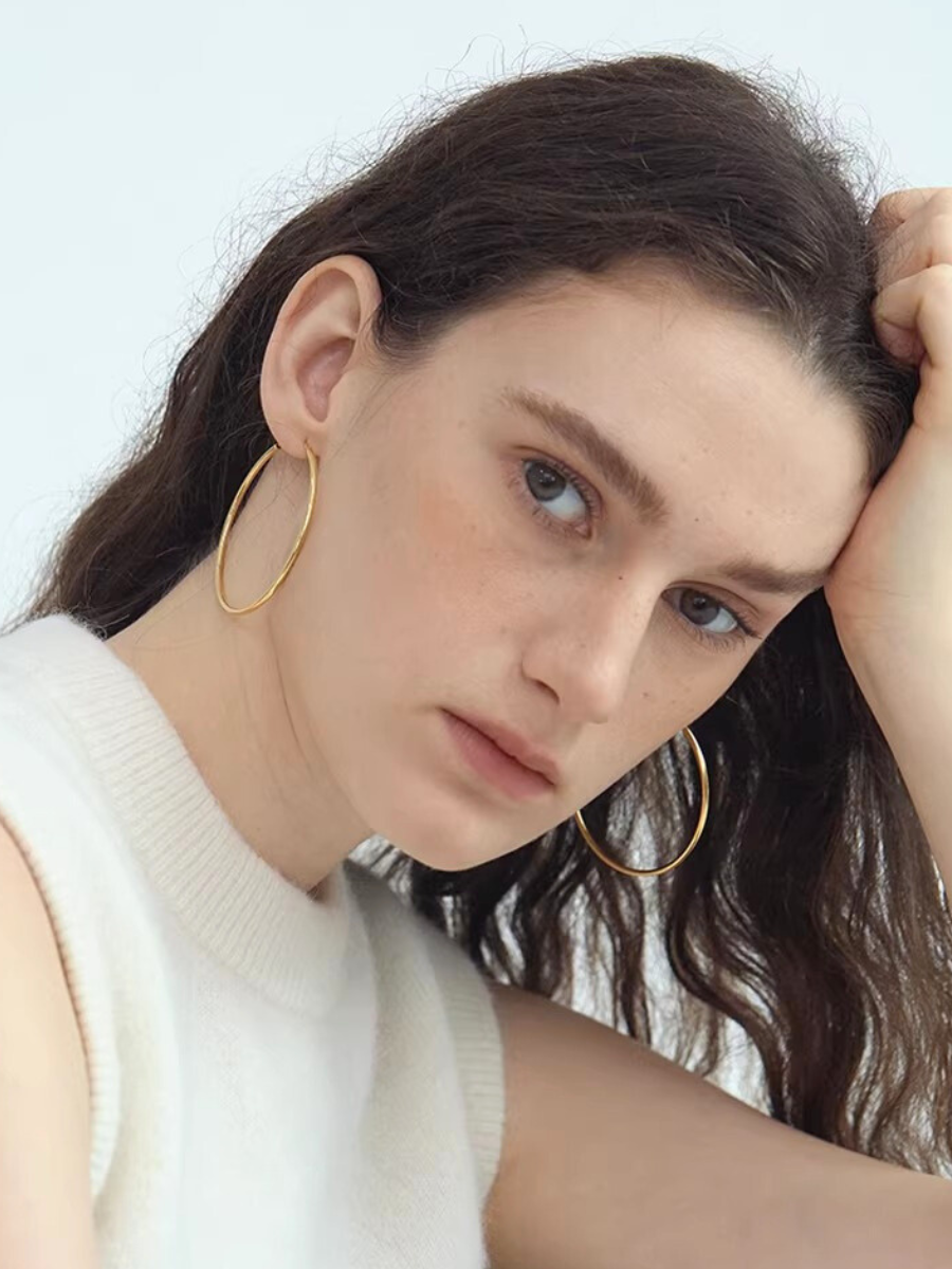 【EGO ACC】Minimal Gold Hoop Earrings