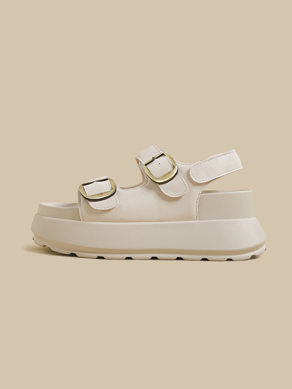 Double Buckle Platform Sandals
