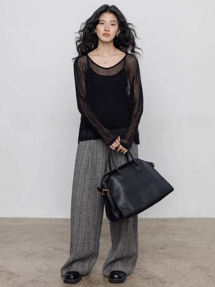〈Pre order〉Back Cross Sheer Knit Set