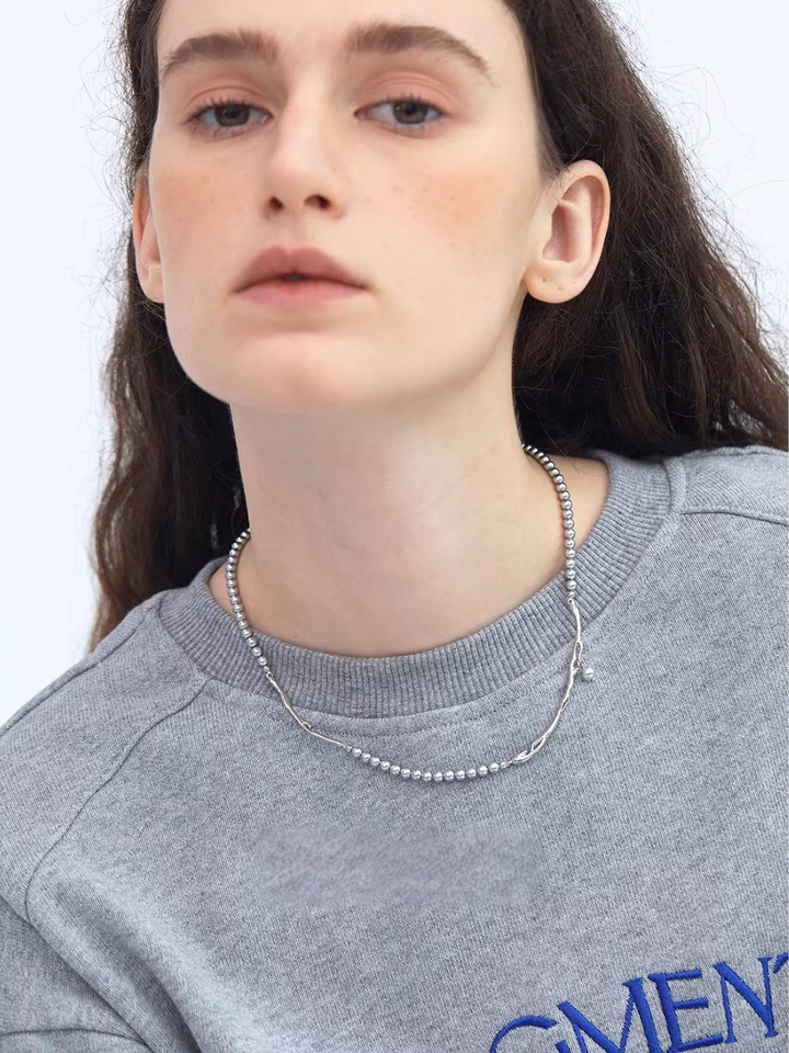 【EGO ACC】Asymmetric Beads Chain Necklace
