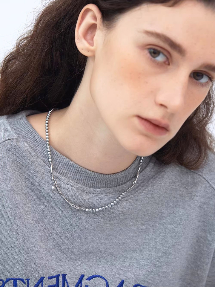 【EGO ACC】Asymmetric Beads Chain Necklace