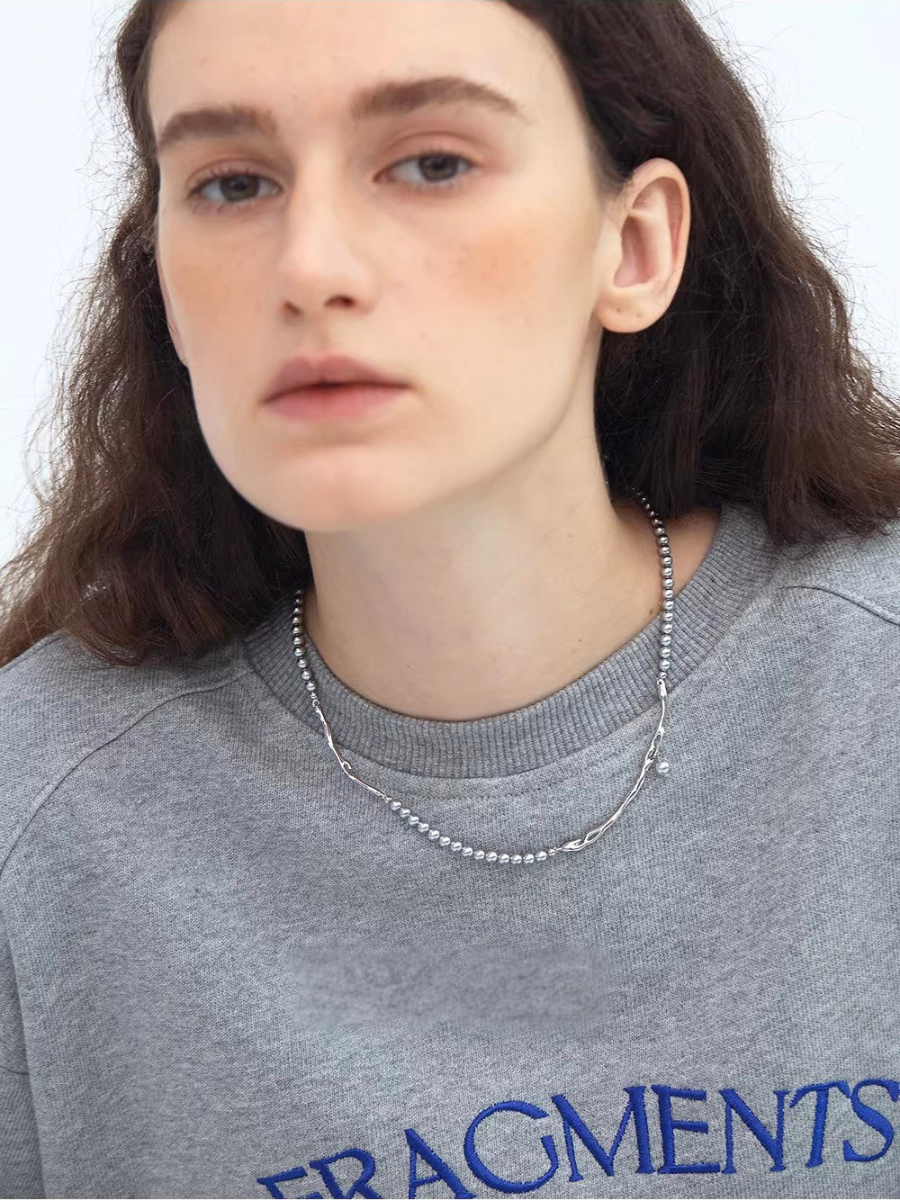 【EGO ACC】Asymmetric Beads Chain Necklace