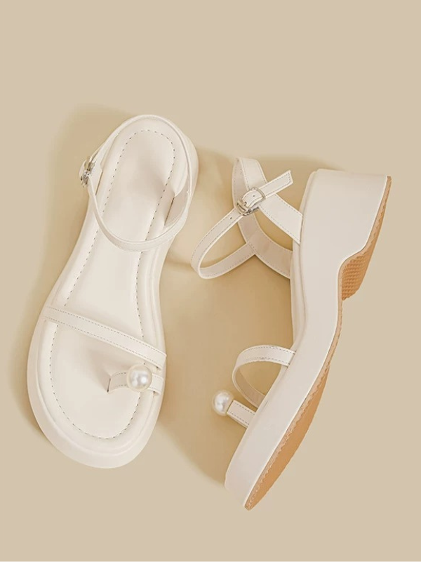 Pearl Accent Platform Sandals