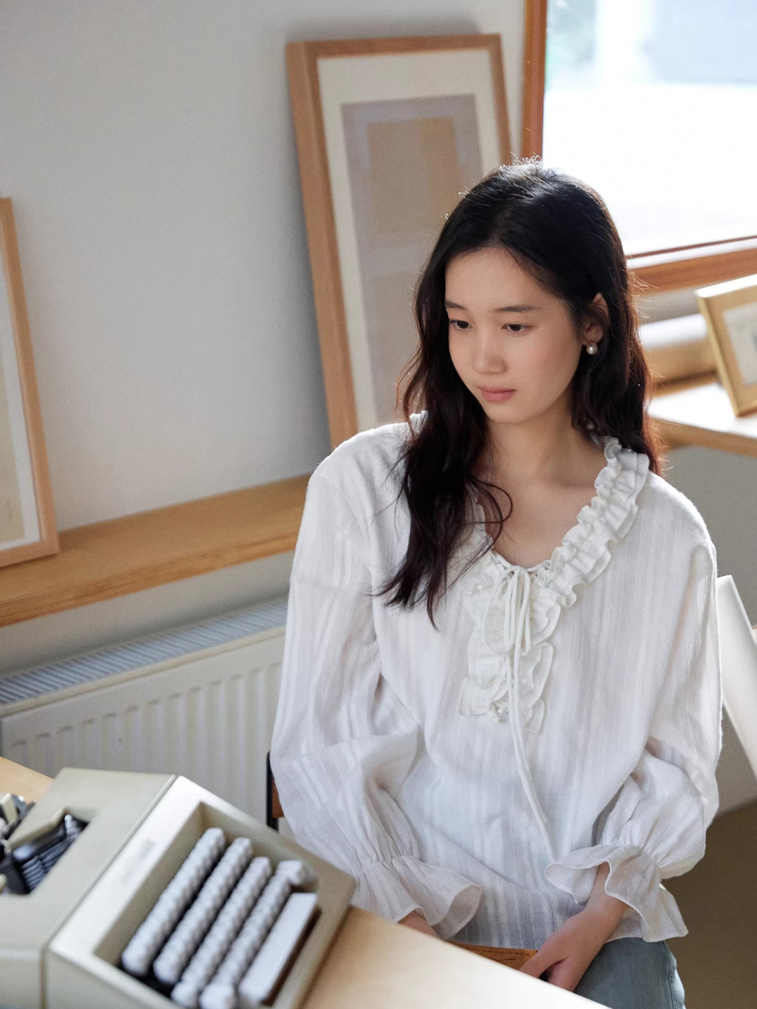 Ruffle Ribbon Blouse
