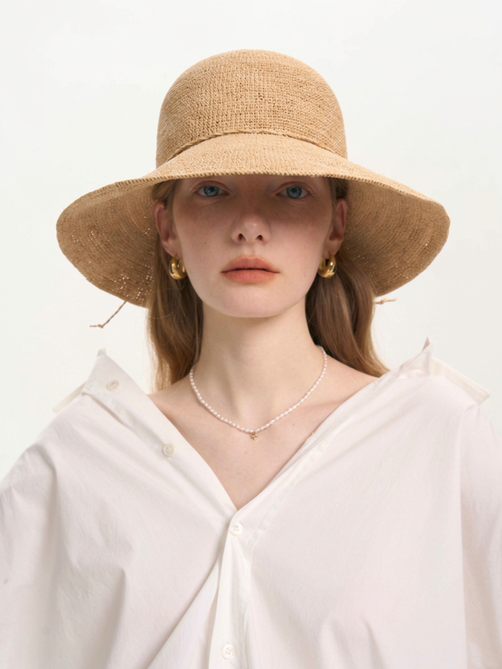 Natural Raffia Wide Brim Hat