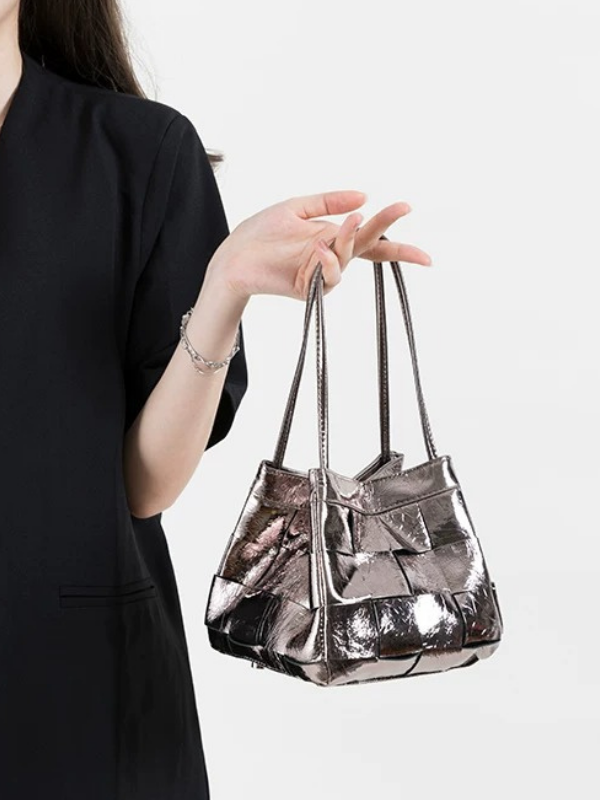 3way metallic Weave Mini Bag