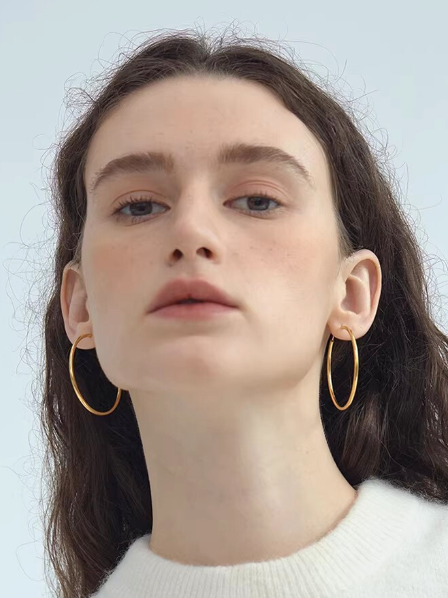 【EGO ACC】Minimal Gold Hoop Earrings