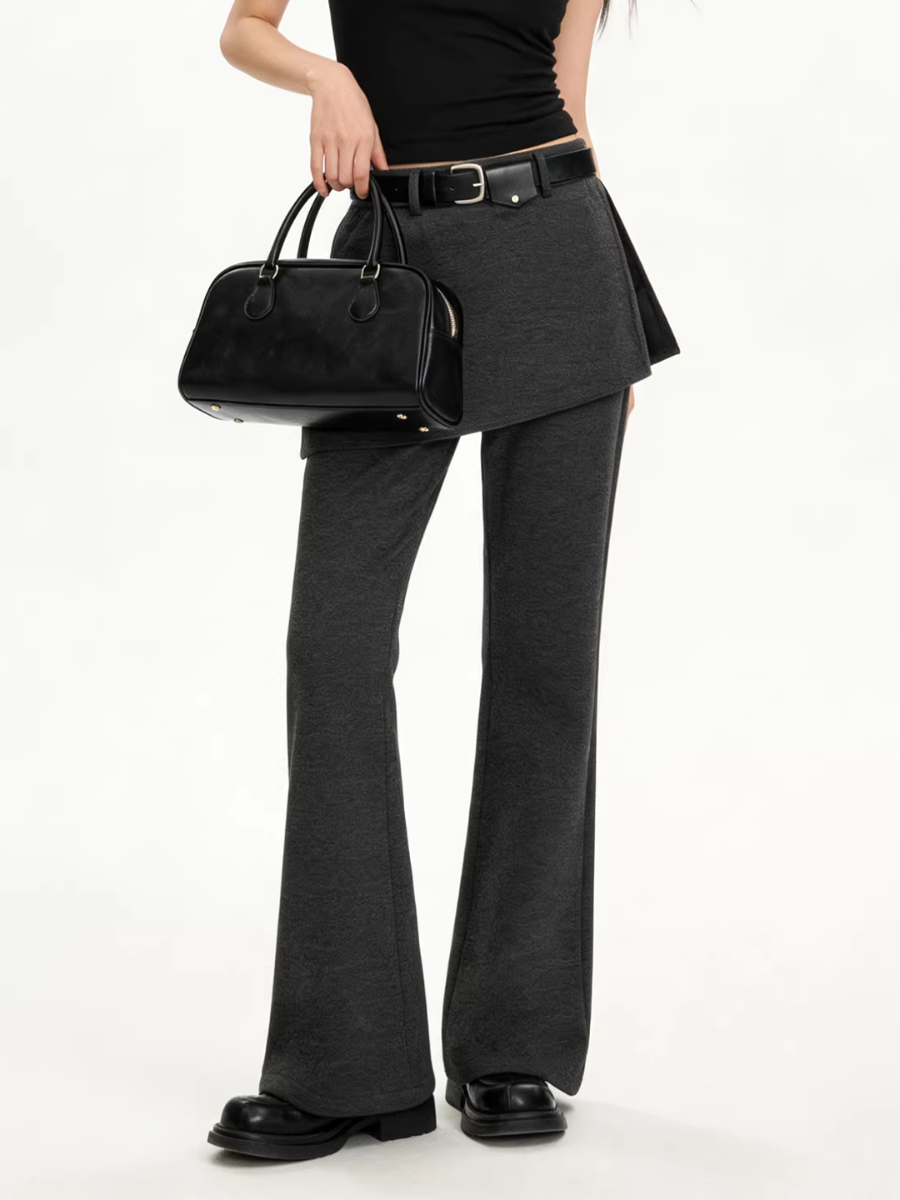 Layered Skirt Flare Pants
