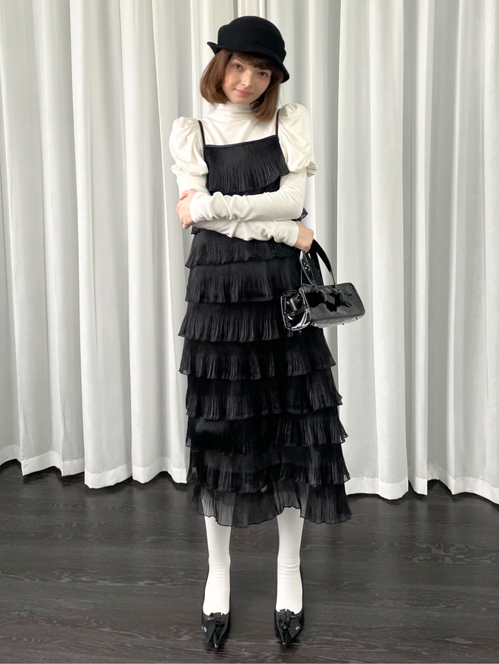 【Loose Smell】Layered Pleated Frill Dress