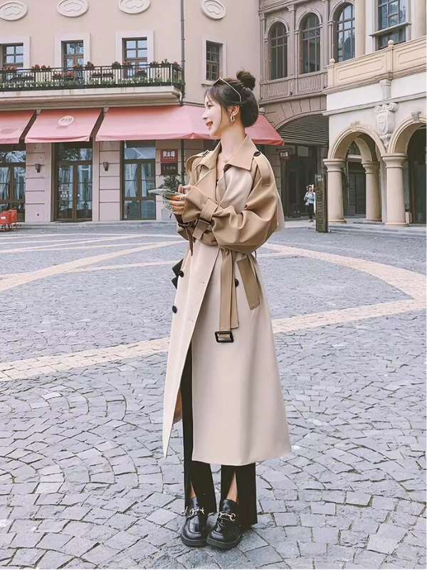 Bi-Color Structured Trench Coat